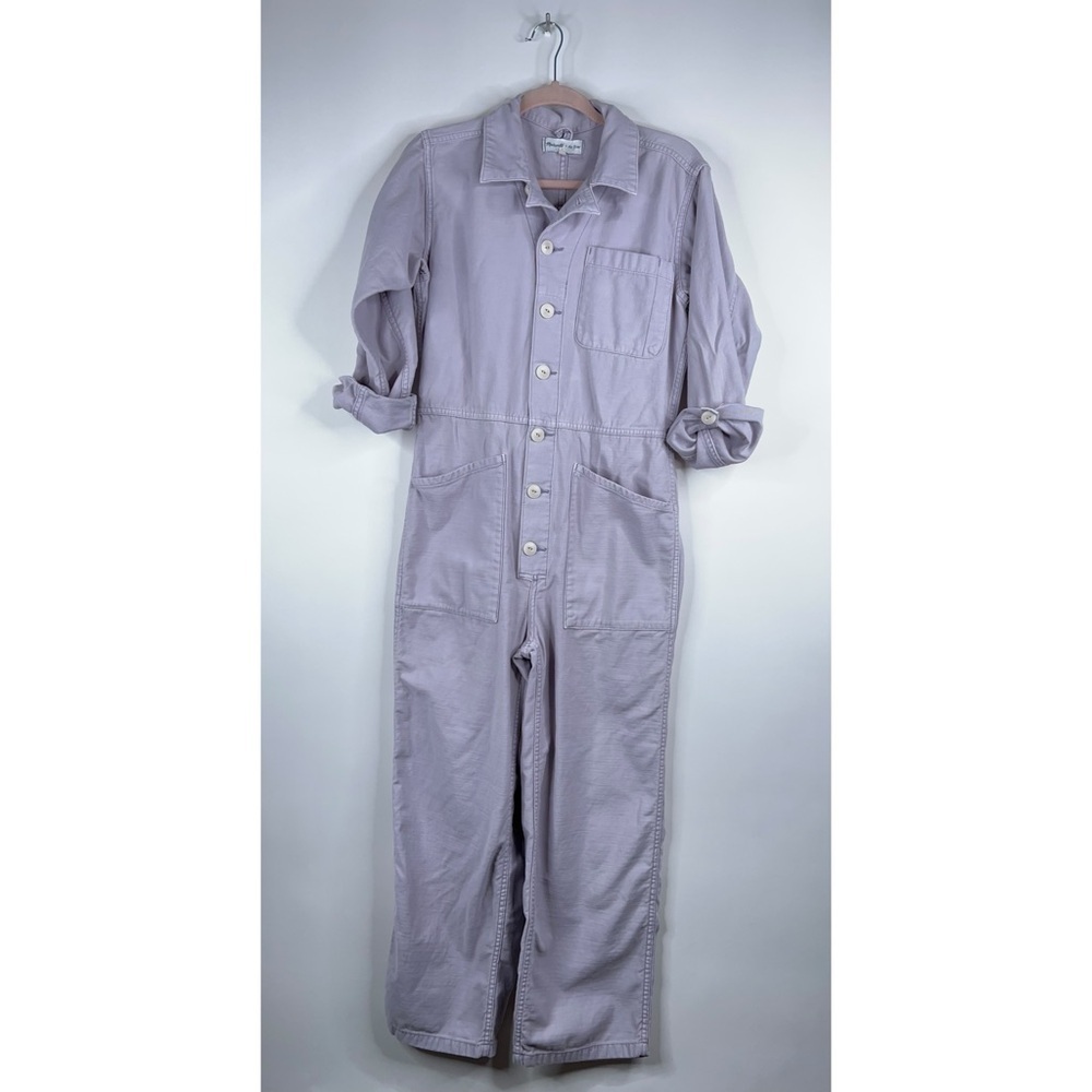 Madewell As Ever Purple Lavender Jumpsuit Long Sleeve Button Front Pastel Small